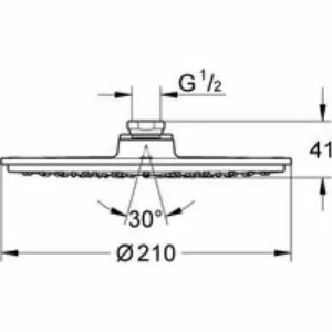 Верхний душ GROHE Rainshower Cosmopolitan 210, 1 режим, хром (28368000) Верхний душ GROHE Rainshower Cosmopolitan 210, 1 режим, хром (28368000)