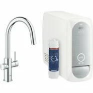 Смеситель для кухонной мойки GROHE Blue Home с системой фильтрации, охлаждения и газирования воды, хром (31606000)