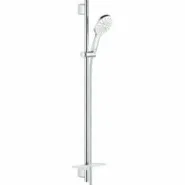 Душевой гарнитур GROHE Rainshower SmartActive 130 с мыльницей, 3 режима струи, душевая штанга 900 мм, 9,5 л/мин, белая луна (26579LS0)