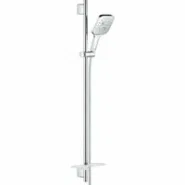 Душевой гарнитур GROHE Rainshower SmartActive 130 Cube с мыльницей, 3 режима струи, душевая штанга 900 мм, 12 л/мин, хром (26586000)