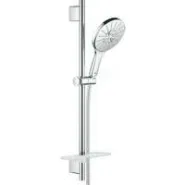 Душевой гарнитур GROHE Rainshower SmartActive 150 с мыльницей, 3 режима струи, душевая штанга 600 мм, 12 л/мин, хром (26591000)