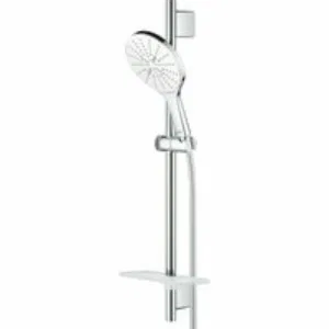 Душевой гарнитур GROHE Rainshower SmartActive 150 с мыльницей, 3 режима струи, душевая штанга 600 мм, 9,5 л/мин, белая луна (26592LS0) Душевой гарнитур GROHE Rainshower SmartActive 150 с мыльницей, 3 режима струи, душевая штанга 600 мм, 9,5 л/мин, белая луна (26592LS0)