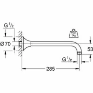 Душевой кронштейн GROHE Rainshower Grandera 285 мм, хром/золото (27986IG0) Душевой кронштейн GROHE Rainshower Grandera 285 мм, хром/золото (27986IG0)