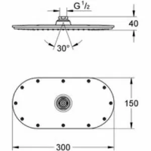 Верхний душ GROHE Rainshower Veris, 1 режим, 300x150 мм, хром (27470000) Верхний душ GROHE Rainshower Veris, 1 режим, 300x150 мм, хром (27470000)