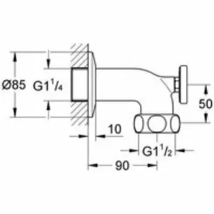 Отводная дуга для Grohtherm XL (35 085/35 086) GROHE с термометром, хром (12444000) Отводная дуга для Grohtherm XL (35 085/35 086) GROHE с термометром, хром (12444000)
