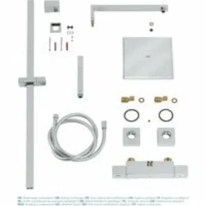 Душевая система GROHE Euphoria Cube System 230 с термостатом для душа, хром (26087000) Душевая система GROHE Euphoria Cube System 230 с термостатом для душа, хром (26087000)
