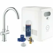 Смеситель для кухонной мойки GROHE Blue Professional с системой фильтрации, охлаждения и газирования воды, хром (31607002)