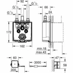 Встраиваемая часть термостата для душа GROHE Eurosmart Cosmopolitan E Special, питание от сети (36459000) Встраиваемая часть термостата для душа GROHE Eurosmart Cosmopolitan E Special, питание от сети (36459000)