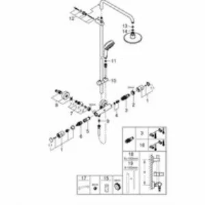 Душевая система GROHE Tempesta Cosmopolitan 160 с термостатом для душа, хром (27922000) Душевая система GROHE Tempesta Cosmopolitan 160 с термостатом для душа, хром (27922000)