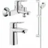 Готовый комплект для ванной комнаты GROHE BauLoop, хром (NB0056) Готовый комплект для ванной комнаты GROHE BauLoop, хром (NB0056)