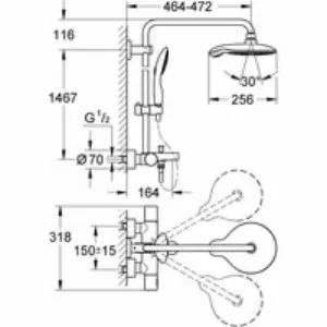 Душевая система GROHE Power&Soul 190 с термостатом для ванны, хром (27913000) Душевая система GROHE Power&Soul 190 с термостатом для ванны, хром (27913000)