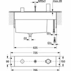 Встраиваемая часть однорычажного смесителя на борт ванны GROHE на 3 отверстия (33339000) Встраиваемая часть однорычажного смесителя на борт ванны GROHE на 3 отверстия (33339000)