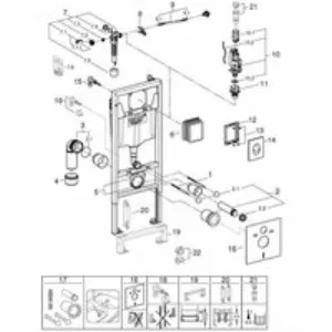 Комплект инсталляции для унитаза, GROHE Rapid SL 4 в 1 с панелью смыва Skate Air, хром (38750001) Комплект инсталляции для унитаза, GROHE Rapid SL 4 в 1 с панелью смыва Skate Air, хром (38750001)