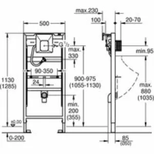 Система инсталляции для писсуара GROHE Rapid SL для ИК-панели или механического смыва (38803001) Система инсталляции для писсуара GROHE Rapid SL для ИК-панели или механического смыва (38803001)