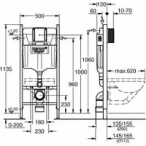 Система инсталляции для унитаза GROHE Rapid SL (1,13 м) с подключениями (38840000) Система инсталляции для унитаза GROHE Rapid SL (1,13 м) с подключениями (38840000)