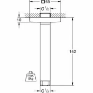 Душевой кронштейн потолочный GROHE Rainshower neutral 151 мм, хром (27485000) Душевой кронштейн потолочный GROHE Rainshower neutral 151 мм, хром (27485000)
