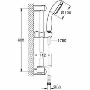 Душевой гарнитур GROHE Tempesta 100 с мыльницей, 2 режима струи, душевая штанга 600 мм, 5,7 л/мин, хром/серый (27926000) Душевой гарнитур GROHE Tempesta 100 с мыльницей, 2 режима струи, душевая штанга 600 мм, 5,7 л/мин, хром/серый (27926000)