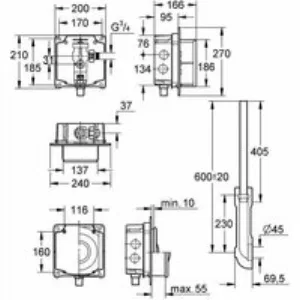 Смывное устройство под давлением для унитаза GROHE Rondo без ИК-панели смыва, для магнитного клапана (37048000) Смывное устройство под давлением для унитаза GROHE Rondo без ИК-панели смыва, для магнитного клапана (37048000)