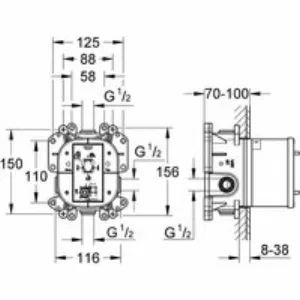 Встраиваемая часть однорычажного смесителя для ванны GROHE Rapido E (35501000) Встраиваемая часть однорычажного смесителя для ванны GROHE Rapido E (35501000)
