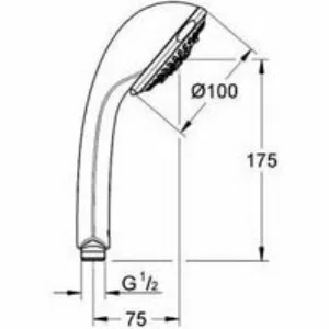 Душевой гарнитур GROHE Relexa Massage 100, 4 режима струи, душевая штанга 600 мм, 7.5 л/мин, хром (28945000) Душевой гарнитур GROHE Relexa Massage 100, 4 режима струи, душевая штанга 600 мм, 7.5 л/мин, хром (28945000)