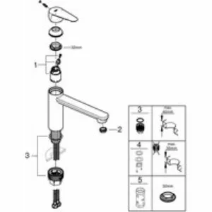 Смеситель для кухни GROHE BauCurve, хром (31715000) Смеситель для кухни GROHE BauCurve, хром (31715000)