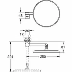 Косметическое зеркало GROHE Selection, хром (41077000) Косметическое зеркало GROHE Selection, хром (41077000)