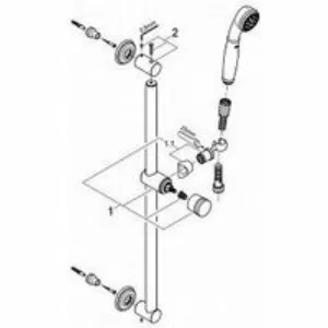 Душевой гарнитур GROHE Sinfonia 50, 1 режим струи, душевая штанга 600 мм, хром (28975000) Душевой гарнитур GROHE Sinfonia 50, 1 режим струи, душевая штанга 600 мм, хром (28975000)