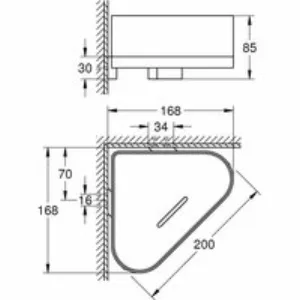 Полочка для душа GROHE Selection, угловая с держателем, темный графит матовый (41038AL0) Полочка для душа GROHE Selection, угловая с держателем, темный графит матовый (41038AL0)