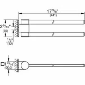 Держатель для полотенца GROHE Selection 400 мм, двойной, поворотный, никель глянец (41063BE0) Держатель для полотенца GROHE Selection 400 мм, двойной, поворотный, никель глянец (41063BE0)