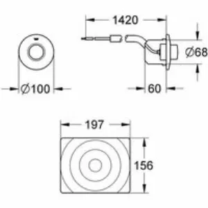 Панель смыва для унитаза GROHE Surf с 1 режимом смыва, с дистанционным управлением, хром (37059000) Панель смыва для унитаза GROHE Surf с 1 режимом смыва, с дистанционным управлением, хром (37059000)