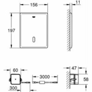 Панель смыва для унитаза GROHE Tectron Skate инфракрасная, 1 режим, суперсталь (38393SD1) Панель смыва для унитаза GROHE Tectron Skate инфракрасная, 1 режим, суперсталь (38393SD1)
