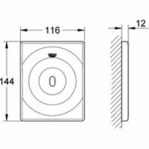 Панель смыва для писсуара GROHE Tectron Surf инфракрасная, питание от батареи 6V, хром (37337001) Панель смыва для писсуара GROHE Tectron Surf инфракрасная, питание от батареи 6V, хром (37337001)