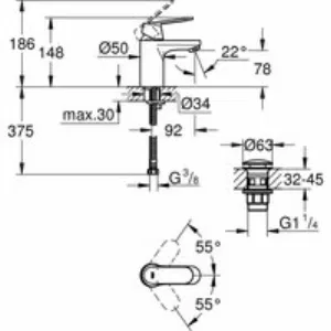 Смеситель для раковины GROHE Eurosmart Cosmopolitan, S-size, хром (23925000) Смеситель для раковины GROHE Eurosmart Cosmopolitan, S-size, хром (23925000)