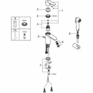 Смеситель для раковины GROHE Eurostyle Cosmopolitan с гигиеническим душем, S-size, хром (23953003) Смеситель для раковины GROHE Eurostyle Cosmopolitan с гигиеническим душем, S-size, хром (23953003)