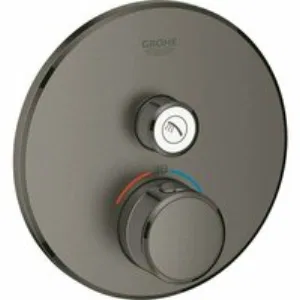 Внешняя часть термостата для душа GROHE Grohtherm SmartControl на 1 потребителя, темный графит матовый (29118AL0) Внешняя часть термостата для душа GROHE Grohtherm SmartControl на 1 потребителя, темный графит матовый (29118AL0)