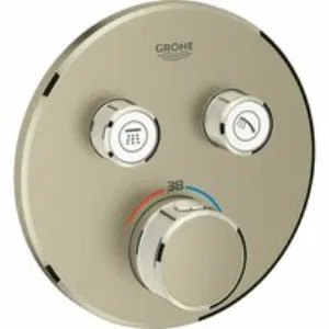 Внешняя часть термостата для душа GROHE Grohtherm SmartControl на 2 потребителя, никель матовый (29119EN0) Внешняя часть термостата для душа GROHE Grohtherm SmartControl на 2 потребителя, никель матовый (29119EN0)