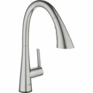 Смеситель для кухни GROHE Zedra Touch сенсорный с вытяжным душем 3jet, суперсталь (30219DC2)