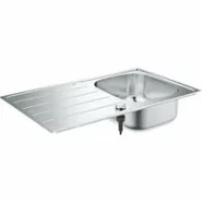 Мойка GROHE K200 45-S 86/50 1.0 с корзинчатым вентилем, нержавеющая сталь (31552SD1)