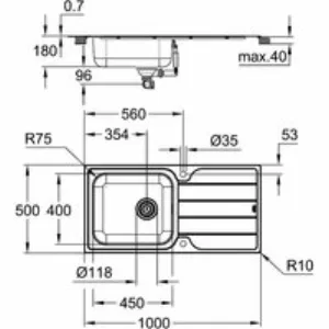 Мойка из нержавеющей стали с корзинчатым вентилем GROHE K500, 100/50 (31563SD1) Мойка из нержавеющей стали с корзинчатым вентилем GROHE K500, 100/50 (31563SD1)