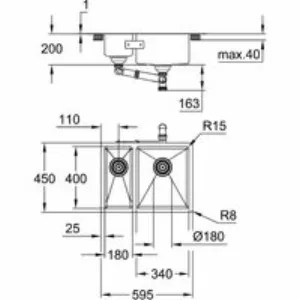 Мойка GROHE K700 Undermount, нержавеющая сталь (31576SD1) Мойка GROHE K700 Undermount, нержавеющая сталь (31576SD1)