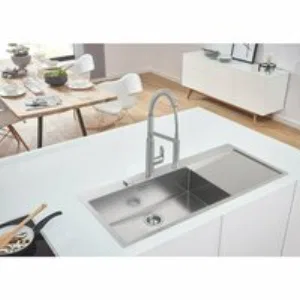 Мойка GROHE K1000 80-S 116/52 1.0 с корзинчатым вентилем, нержавеющая сталь (31581SD1) Мойка GROHE K1000 80-S 116/52 1.0 с корзинчатым вентилем, нержавеющая сталь (31581SD1)
