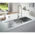Мойка GROHE K1000 80-S 116/52 1.0 с корзинчатым вентилем, нержавеющая сталь (31582SD1) Мойка GROHE K1000 80-S 116/52 1.0 с корзинчатым вентилем, нержавеющая сталь (31582SD1)