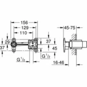 Встраиваемая часть однорычажного смесителя для раковины GROHE на 2 отверстия (23200000) Встраиваемая часть однорычажного смесителя для раковины GROHE на 2 отверстия (23200000)