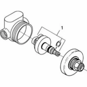 Встраиваемая часть переключателя потоков GROHE на 2 положения (29706000) Встраиваемая часть переключателя потоков GROHE на 2 положения (29706000)