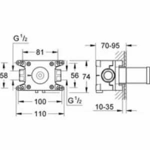 Встраиваемая часть вентиля GROHE Rapido C для Grohtherm F на 1 выход (35028000) Встраиваемая часть вентиля GROHE Rapido C для Grohtherm F на 1 выход (35028000)