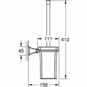 Туалетный ёршик GROHE Grandera в комплекте, хром (40632000) Туалетный ёршик GROHE Grandera в комплекте, хром (40632000)