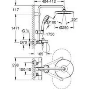 Душевая система GROHE Tempesta Cosmopolitan System 250 с термостатом для ванны, хром (26672000) Душевая система GROHE Tempesta Cosmopolitan System 250 с термостатом для ванны, хром (26672000)