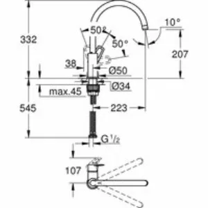 Смеситель для кухни GROHE BauLoop, хром (31232001) Смеситель для кухни GROHE BauLoop, хром (31232001)