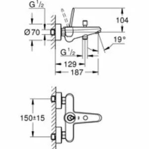 Смеситель для ванны GROHE Eurodisc Joy, хром (23431000) Смеситель для ванны GROHE Eurodisc Joy, хром (23431000)
