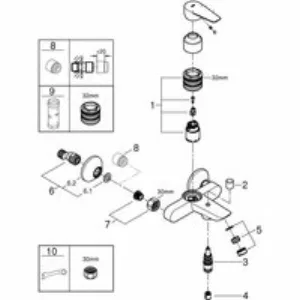 Смеситель для ванны GROHE BauEdge, хром (23604001) Смеситель для ванны GROHE BauEdge, хром (23604001)